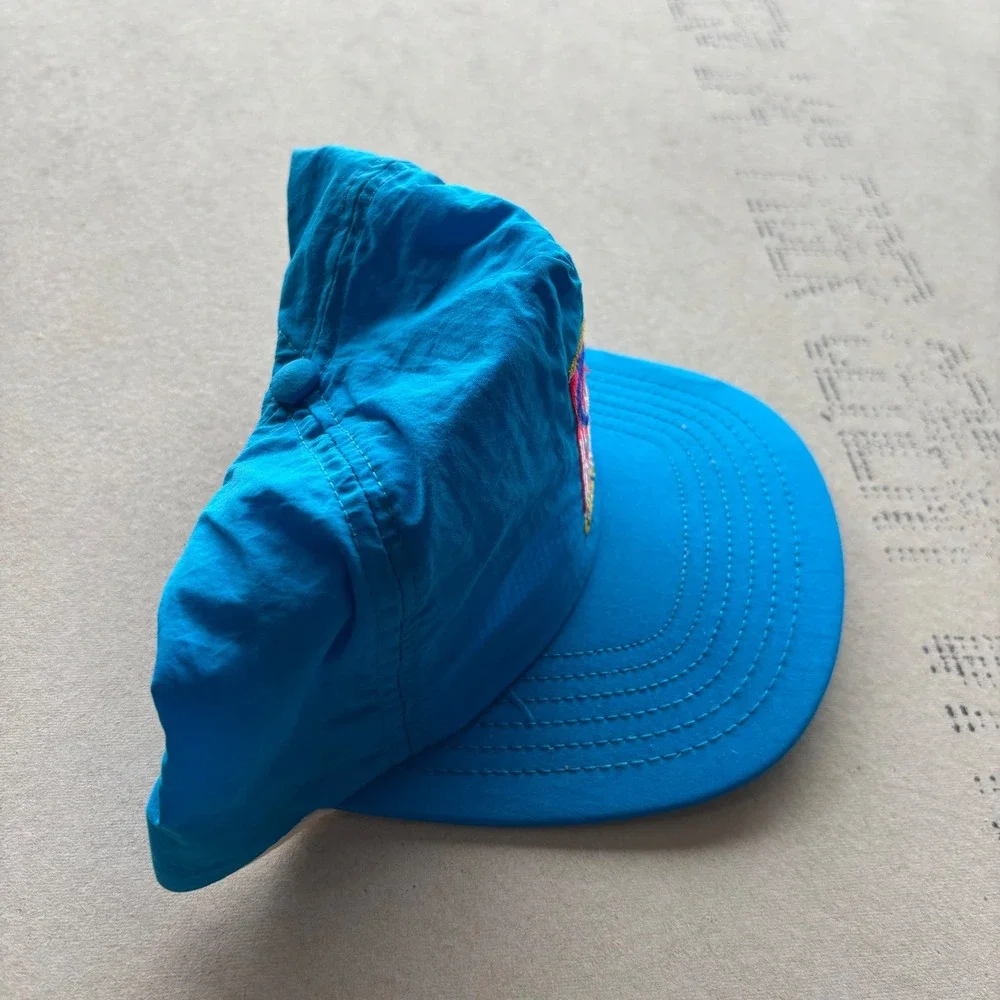 Vintage 90s USA Diving Park Avenue Snapback Hat Blue Nylon T-shirt Style Cap